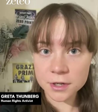 L-ATTIVISTA GRETA THUNBERG B’POSTER SATIRIKU TA’ ‘GRAZZI PRIM’ WARAJHA WAQT MESSAĠĠ VIDEO DWAR IL-BASTIMENT ‘CONSCIENCE’