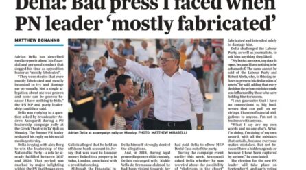 ADRIAN DELIA, MINN ‘BIĊĊA BLOGGER’ GĦAL ‘BAD PRESS’ U ‘FABBRIKAZZJONIJIET’